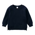 thumbnail image 1 of UACY Baby Boys Girls Fleece Sweatshirt Crewneck Long Sleeve Solid Color Cotton Pullover Infant Soft Warm Comfy Basic Casual Trendy Top (Navy, 3-4 Years), 1 of 2