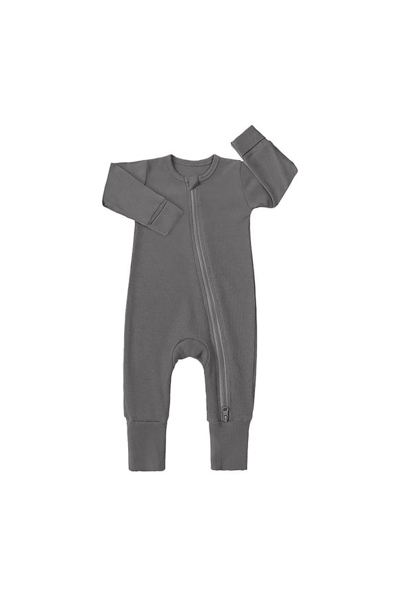 Baby Girls Cute Bow Jumpsuit Zipper Long Sleeve Newborn Cotton Sleepsuit Casual Soft Crewneck Onesie (Black, 0-3 Months)