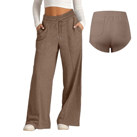 UACY Baggy Sweatpants for Girls Trendy Oversized Wide Leg Loose Sweat Pants Elastic High Waist Drawstring Athletic Joggers 