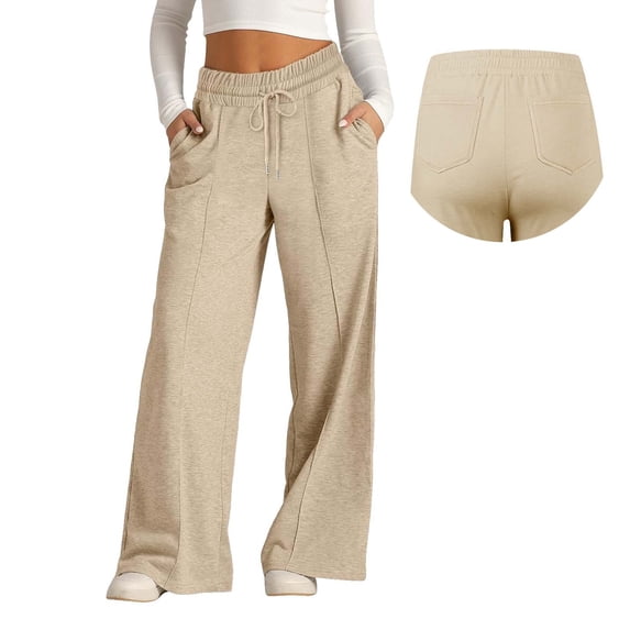UACY Baggy Sweatpants for Girls Trendy Oversized Wide Leg Loose Sweat Pants Elastic High Waist Drawstring Athletic Joggers 