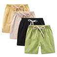 thumbnail image 1 of UACY Boys 4 Packs Shorts Cotton Linen Athletic Shorts Girls Summer School Basketball Sports Pants Elastic Waist Casual Pants, 1 of 2