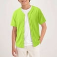 thumbnail image 1 of UACY Boys Baseball Jersey Button Down Blank Solid Color Short Sleeve Shirts Hipster Hip Hop Active Team Sports Uniforms (Green, 5-6 Years), 1 of 9