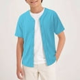thumbnail image 1 of UACY Boys Baseball Jersey Button Down Blank Solid Color Short Sleeve Shirts Hipster Hip Hop Active Team Sports Uniforms (Sky Blue, 4-5 Years), 1 of 9