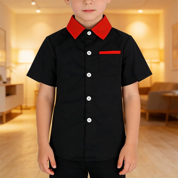UACY Boys Button Down Shirt, Boy Fashion Casual Dress Shirts, Short Sleeve Button Up Shirt for School, Outdoor 