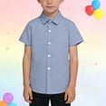 thumbnail image 1 of UACY Boys Button Down Shirt Short Sleeve Kids Collared Dress Shirts for Toddler Teen Boy Summer Clothes, 1 of 4