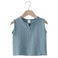 thumbnail image 1 of UACY Boys Girls Cotton Linen Tank Top Toddler Kids Sleeveless Crewneck Vest Tee Shirt Baby Summer Solid Tshirt (A, 9-12 Months), 1 of 4