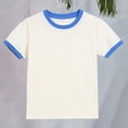 thumbnail image 1 of UACY Boys Girls Plain T Shirt Short Sleeve Toddler Boys Girls Cotton Casual Tshirt Crewneck Comfy Soft Basic Tee (Blue, 3-4 Years), 1 of 8