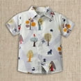 thumbnail image 1 of UACY Boys Hawaiian Shirt Short Sleeve Tropical Beach Aloha Button Down Shirt Tees Cute Tops for Kids Toddler Summer Clothes (White, 8-9 Years), 1 of 3