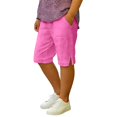 thumbnail image 1 of UACY Boys Linen Knee-Length Shorts, Classic Summer Casual Beach Pants with Elastic Waist, Lightweight Sports Slim-Fit (Hot Pink, 10-11 Years), 1 of 4