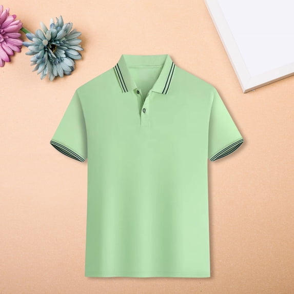 UACY Boys Polo Shirts Kids School Uniform Short Sleeve Tops Cozy Stretch Golf Shirt Lightweight Button Lapel Collar Tshirt 