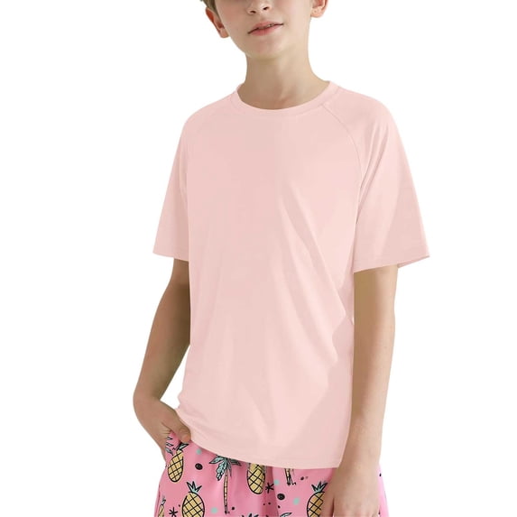 UACY Boys Short Sleeve Athletic T-Shirts Kids Basic Quick Dry Lightweight Tees Undershirt Tops 