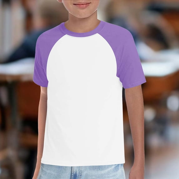 UACY Boys Tshirt Short Sleeve Shirt Cotton Blend Basic Tees Breathable Baseball T-Shirts Light Weight