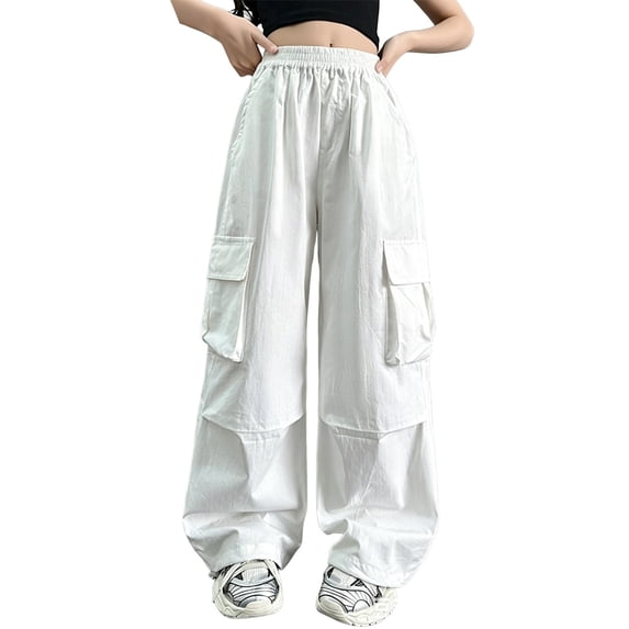 UACY Cargo Pants, Woven Fabric, Wide Legs and Baggy Cut and Elastic ...