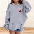 thumbnail image 1 of UACY Cute Cherry Hoodie for Girls Bow Graphic Hoodies Kids Long Sleeve Hooded Sweatshirt Preppy Pullover with Pocket (Grey, 11-12 Years), 1 of 8