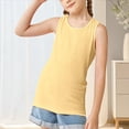 thumbnail image 1 of UACY Girl Cotton Sleeveless Shirt Strap Racerback Athletic Tank Top Toddler Summer Comfy Top Kid Girls Soft Yoga Casual Undershirt (Yellow, 11-12 Years), 1 of 9
