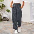 thumbnail image 1 of UACY Girl's Sweatpants Kids Cotton Drawstring Joggers Elastic Waisted Athletic Pants with Zippered Pockets for Teen Girls (Grey, 7-8 Years), 1 of 7