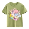 thumbnail image 1 of UACY Girls Backpack Book Graphic T Shirt Short Sleeve Crew Neck Cotton Casual Summer Tee for Back to School (Light Green, 12-13 Years), 1 of 7