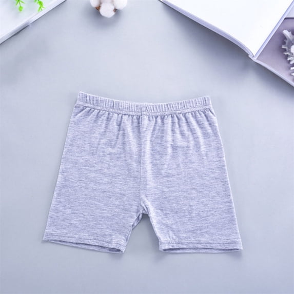 UACY Girls Basic Solid Dance Shorts, Cotton Gymnastics Under Skirts Shorts for Toddler, Soft Breathable Design (Grey, 5-6 Years)