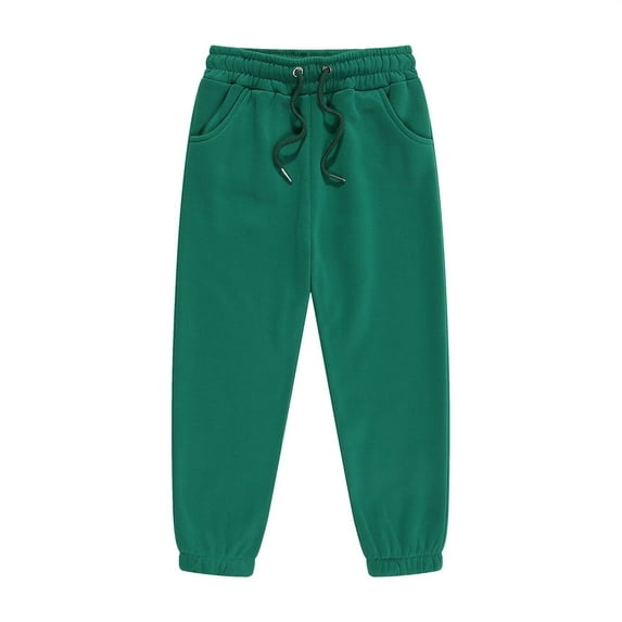 UACY Girls Boys Sweatpants Toddler Kids Solid Drawstring Elastic Waist Joggers Outdoor Active Pants with Pockets for Teen 