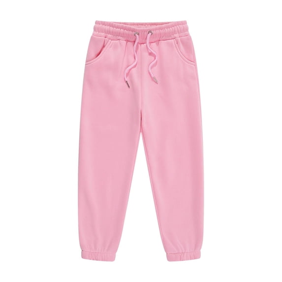 UACY Girls Boys Sweatpants Toddler Kids Solid Drawstring Elastic Waist Joggers Outdoor Active Pants with Pockets for Teen 