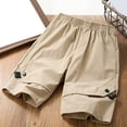 thumbnail image 1 of UACY Girls Cargo Shorts Knee Length Wide Leg Bermuda Shorts Loose Casual Solid Elastic Waist Long Short Pants with Pockets (Khaki, 10-11 Years), 1 of 3