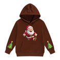 thumbnail image 1 of UACY Girls Christmas Hoodie Kids Cute Preppy Fleece Lined Long Sleeve Santa Claus Graphic Hooded Sweatshirt Fall Winter Pullover Tops (Wine, 13-14 Years), 1 of 5