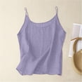 thumbnail image 1 of UACY Girls Cotton Linen Tank Tops Summer Casual Sleeveless Plain Spaghetti Strap Camisole Tween Cute Vacation Undershirts (Purple, 10-11 Years), 1 of 5