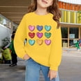 thumbnail image 1 of UACY Girls Cute Sweatshirts Heart Print Oversized Sweat Shirts Tween Preppy Clothes Fall Winter Long Sleeve Tops (Yellow, 9-10 Years), 1 of 9