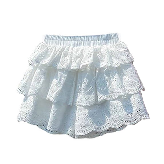 UACY Girls Flowy Shorts Toddler Girls Summer Ruffle Scooter Skirts High Waist Elastic Wide-Leg Floral Skorts Skirt for Kids 