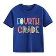 thumbnail image 1 of UACY Girls Fourth Grade Back to School T Shirt Short Sleeve Crew Neck Cotton Casual Graphic Tee for Kids (Blue, 3-4 Years), 1 of 6