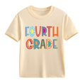 thumbnail image 1 of UACY Girls Fourth Grade Back to School T Shirt Short Sleeve Crew Neck Cotton Casual Graphic Tee for Kids (Light Yellow, 12-13 Years), 1 of 6