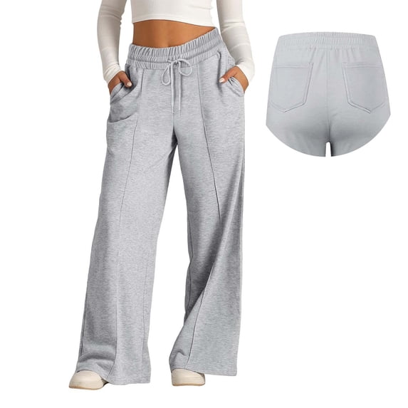 UACY Girls Oversized Wide Leg Sweatpants Drawstring Kids Baggy Straight Leg Track Pants Casual Plain Pockets 