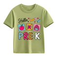 thumbnail image 1 of UACY Girls Pre K Back to School Graphic T Shirt Short Sleeve Crew Neck Cotton Casual Tee for Preschool Kids (Light Green, 12-13 Years), 1 of 7