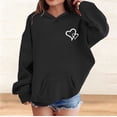 thumbnail image 1 of UACY Girls Preppy Heart Sweatshirts Oversized Pullover Sweatshirt Kids Fall Winter Long Sleeve Cute Prints Trendy Hoodies (Black, 9-10 Years), 1 of 8