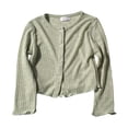 thumbnail image 1 of UACY Girls' Ribbed Knit Cardigan Long Sleeve Button down Lightweight Sweater Toddler Knitwear Button Closure Ruffled Outwear Tops, 1 of 6