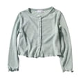 thumbnail image 1 of UACY Girls' Ribbed Knit Cardigan Long Sleeve Button down Lightweight Sweater Toddler Knitwear Button Closure Ruffled Outwear Tops, 1 of 6