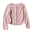 thumbnail image 1 of UACY Girls' Ribbed Knit Cardigan Long Sleeve Button down Lightweight Sweater Toddler Knitwear Button Closure Ruffled Outwear Tops, 1 of 5