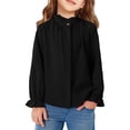 thumbnail image 1 of UACY Girls Ruffle Button Down Uniform Dress Shirts Kids Plaid Western Long Sleeve Blouse Tops, 1 of 4