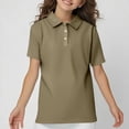 thumbnail image 1 of UACY Girls Short Sleeve Polo Shirts Button Lapel Collared Summer Tops Business Casual Basic Tees, 1 of 5