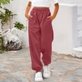 thumbnail image 1 of UACY Girls Sweatpants Baggy High Waisted Cinch Bottom Joggers Fall Fashion Drawstring Athletic Track Pant with Pocket (Brick Red, 3-4 Years), 1 of 7