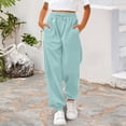 thumbnail image 1 of UACY Girls Sweatpants Baggy High Waisted Cinch Bottom Joggers Fall Fashion Drawstring Athletic Track Pant with Pocket (Light Blue, 3-4 Years), 1 of 7