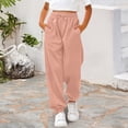thumbnail image 1 of UACY Girls Sweatpants Baggy High Waisted Cinch Bottom Joggers Fall Fashion Drawstring Athletic Track Pant with Pocket (Light Pink, 7-8 Years), 1 of 7