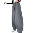 thumbnail image 1 of UACY Girls Wide Leg Sweatpants Baggy Sweat Pants for Teen Girls Kids Loose Fit Straight Leg Joggers with Pockets Drawstring Waist (Grey, 7-8 Years), 1 of 6