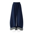 thumbnail image 1 of UACY Girls Wide Leg Sweatpants Kids Baggy Sweat Pants for Teen Girls Loose Fit Straight Leg Joggers with Pockets Elastic Cuffed (Navy, 7-8 Years), 1 of 7