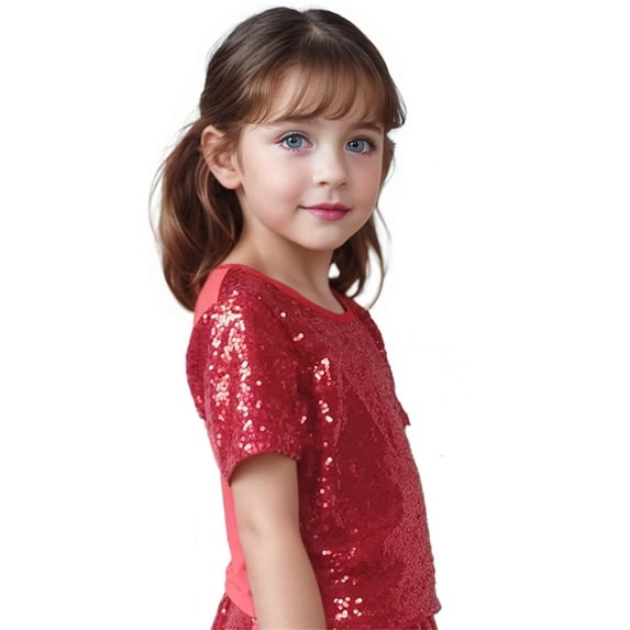 UACY Glamour Sequin T Shirt For Girls Short Sleeved Performance Shirt With An Elegant Fit