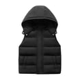 thumbnail image 1 of UACY Hooded Down Puffer Vest Boys Kids Lightweight Sleeveless Jacket Fall Winter Thick Windproof ﻿ (Black, 3-4 Years), 1 of 8