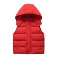 thumbnail image 1 of UACY Hooded Down Puffer Vest Boys Kids Lightweight Sleeveless Jacket Fall Winter Thick Windproof ﻿ (Red, 5-6 Years), 1 of 8