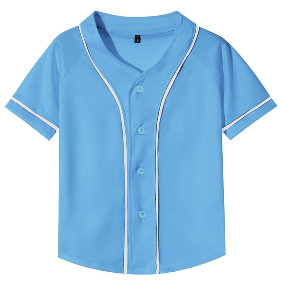 UACY Kids Baseball Jersey Button Down Solid Color Short Sleeve Shirts Hipster Hip Hop Active Team Sports Uniforms ﻿