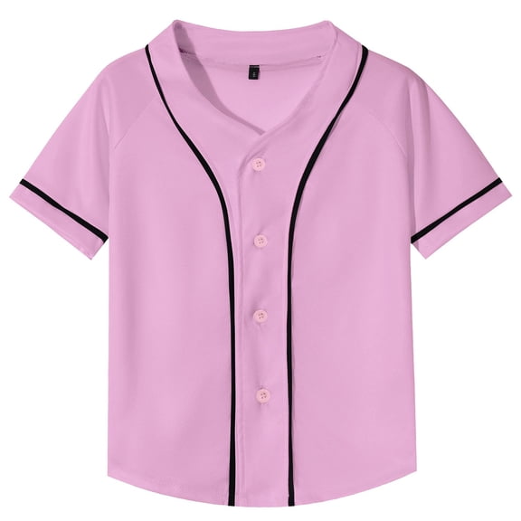 UACY Kids Baseball Jersey Button Down Solid Color Short Sleeve Shirts Hipster Hip Hop Active Team Sports Uniforms ﻿