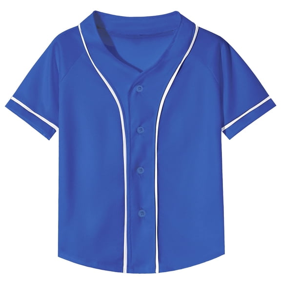 UACY Kids Baseball Jersey Button Down Solid Color Short Sleeve Shirts Hipster Hip Hop Active Team Sports Uniforms ﻿
